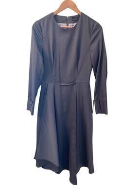 BGL Women's Silver Gray Long Sleeve A-line Chain Accent Long Dress US size 6 Med